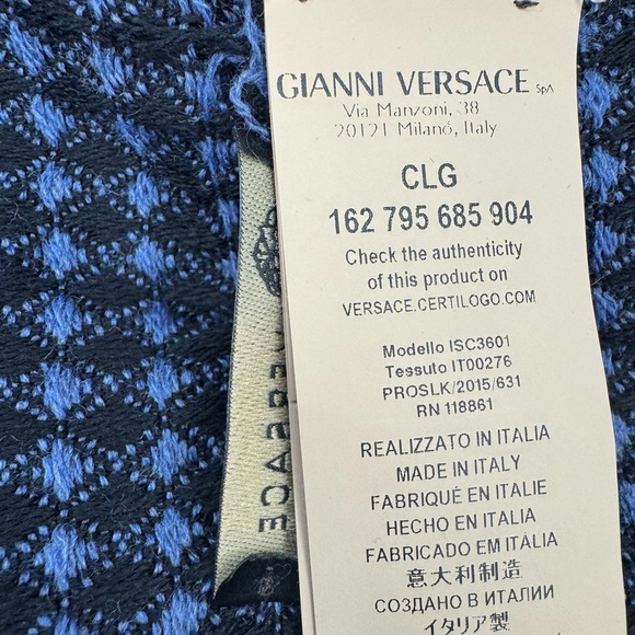 100% WOOL VERSACE  30X78 MEDUSA Black/Grey SCARF/SHAWL ITALY. - Picture 6 of 12